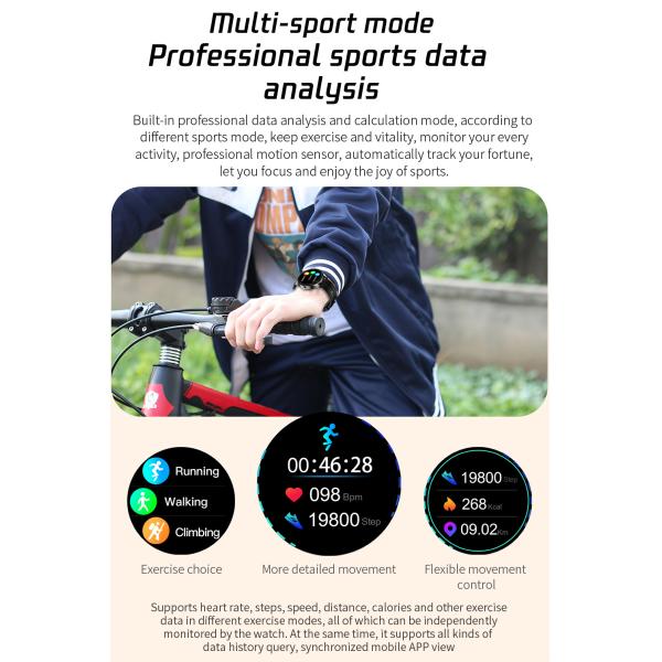 IP68 Round Shape Smartwatch Access Control Outdoor Sport Smart Watch