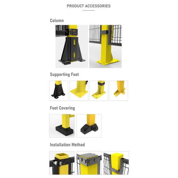 Perimeter Protective Fence Robot Safety Fence Powered Coated