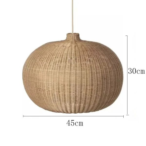 Dining Room Lamp Cafe LED farmhouse Village Vintage Handmade Wicker Pendant Light(WH-WP-112)