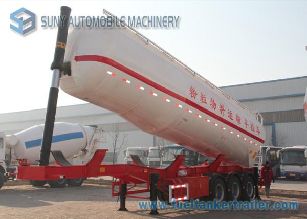 Aluminum Alloy 5083 Tri-Axles Semi Dry Bulk Tank Trailer With Cylinder shaped