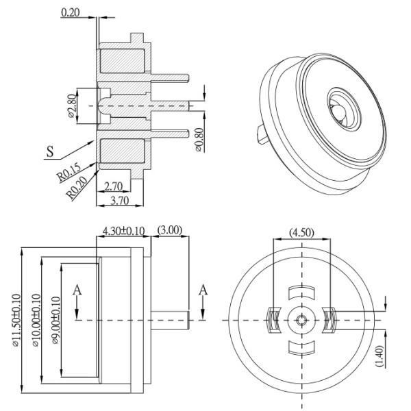 Diameter 10.0mm White Circular Male And Female Magnetic Connector With 3A