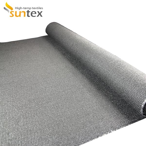 Heavy Duty Welding Protection Blanket High Temperature Fiberglass Fabric 1400g Graphite Coated Fire Proof Fabric