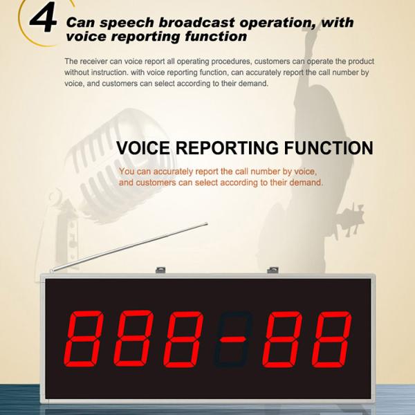 Sistema de llamadas inalámbricas remotas de un restaurante con pantalla de recepción LED de doble lado grande