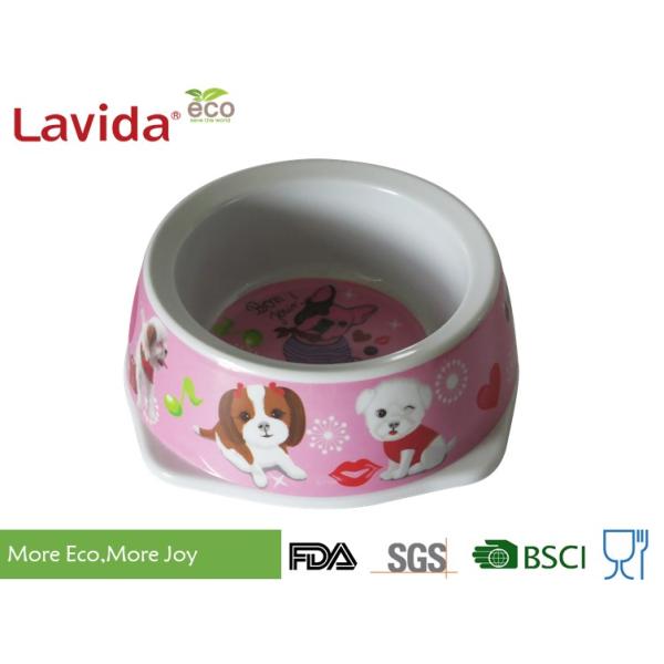 Large Shine Finish Cute Pet Bowls Food Grade Melamine Material Dishwasher Safe