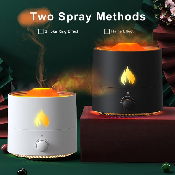 Custom Logo Flame Pattern Aroma Diffuser Ultrasonic Cool Mist Humidifier Air Purifier