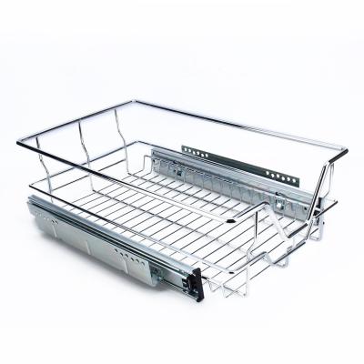 Storage Loadable Kitchen Pull Out Basket Chrome Plated H140mm