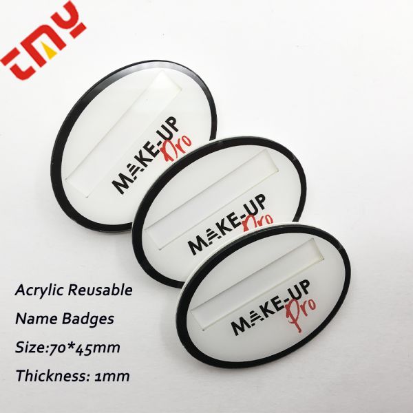 Name Badges With Window Custom PVC Acrylic Reusable Name Badges Magnetic Back