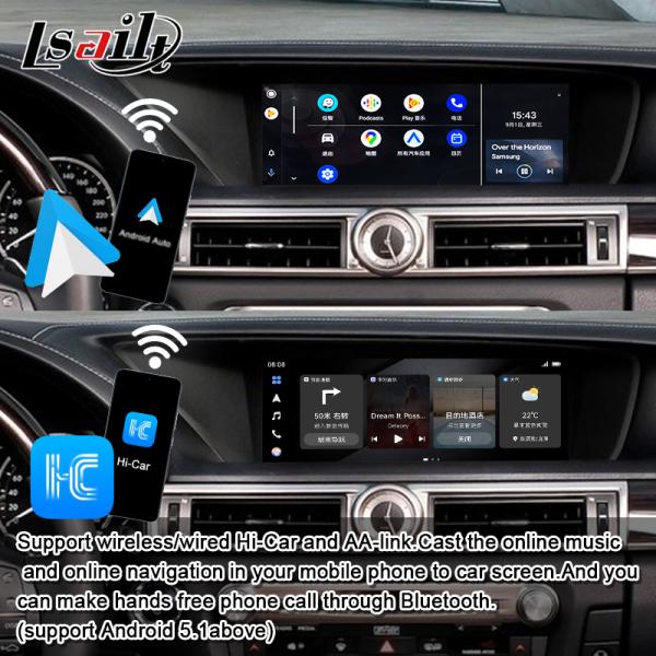 Lsailt Wireless CarPlay Android Interface for Lexus GS200t GS450H 2012-2021 With YouTube, NetFlix, Android Auto