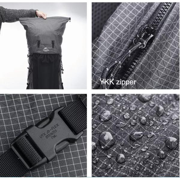 Black ODM Waterproof Hiking Backpack 65 Litre Mountain Climbing Backpack Outdoor