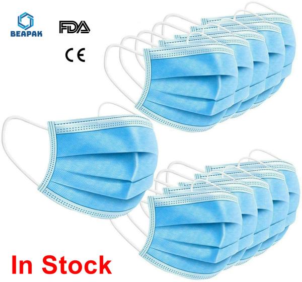 Anti Bacteria 3 Ply Surgical Mask, Face Mask 3 Ply Earloop  Low Breathing Resistance