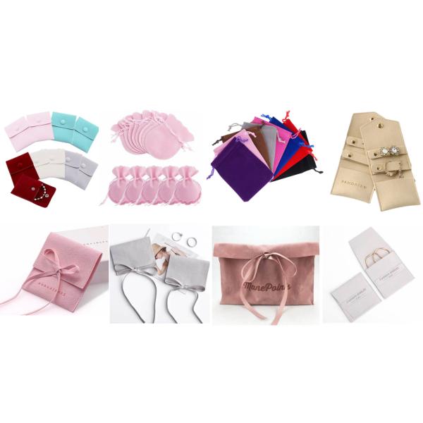 Bulk Velvet Jewelry Bags Ring Pouch With Snap Button 5x5