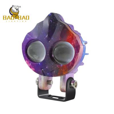 Ultraman Cartoon Design 12V 80V Lâmpadas LED Amarelo Branco Para Motocicleta