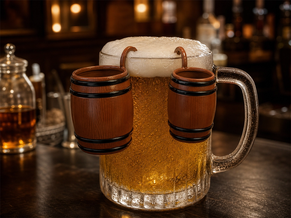 25ml 50ml Whiskey Barrel Shaped Shot Glasses Wooden Grain Finish Unique Designs