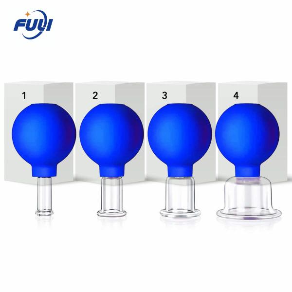 Low price promotion high quality vacuum cupping 4 piece set rubber straw glass cupping noodle cupping massager