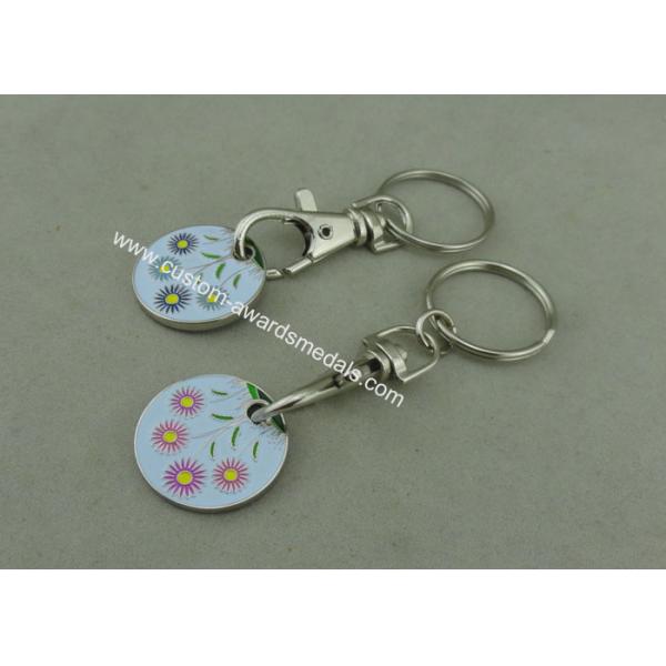 Zinc Alloy Die Cast Trolley Coin Keychain For Gifts / Decoration