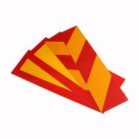 Yellow and Red Striped Aluminum Truck Reflective Rear Marking Plates For Vehicle