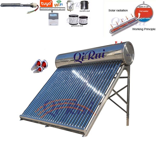 Factory Wholesale 50L 60L 80L 100L 120L 140L 150L 160L 180L 200L 240L Anti-Rust Best Quality All Stainless Steel Home Solar Water Heater System for Island