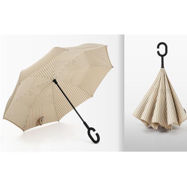 Straight Umbrella 8K 23inch 190T Pongee Inverted Double Layer C Handle Manual Open