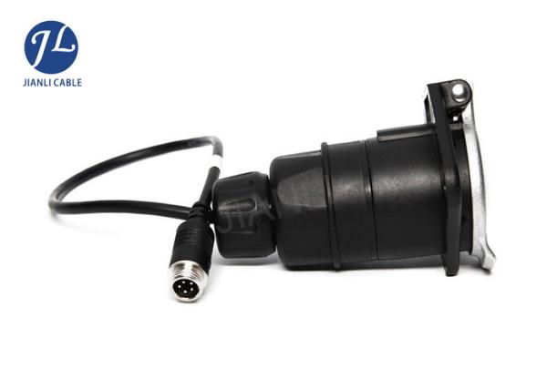 Heavy Duty Vehicle 7 Pin Car Reverse Camera Cable 1 Way Audio Video Adapter