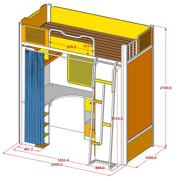 Мебель для гостиниц Металлическая одноместная студенческая двухместная студенческая железная спальня с шкафом и столом