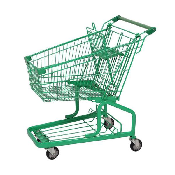 4-Wheel Metal Shopping Trolley Cart with 150kg Capacity