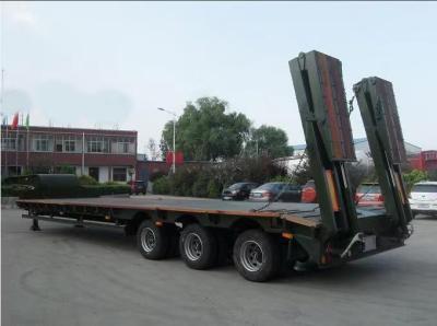 Tread 2180mm Van-type Hydraulic Steering 3 Axles Lowbed Semi Trailer for Oversized Cargo