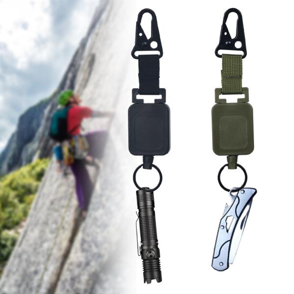 Deyi Badge Reel Heavy Duty Carabiner Badge Holder Extendable Badge Reel ID Holder Key Ring Steel Retractable