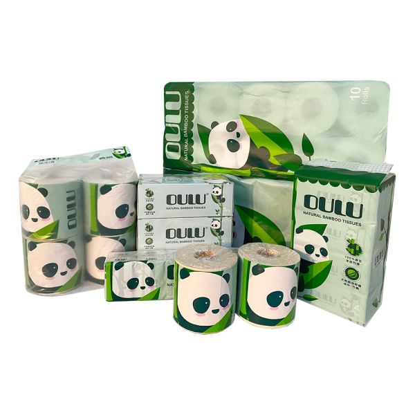 Cleancare Skin-Friendly Multifunctional Panda Toilet Paper Roll Plain Embossing Gift Idea