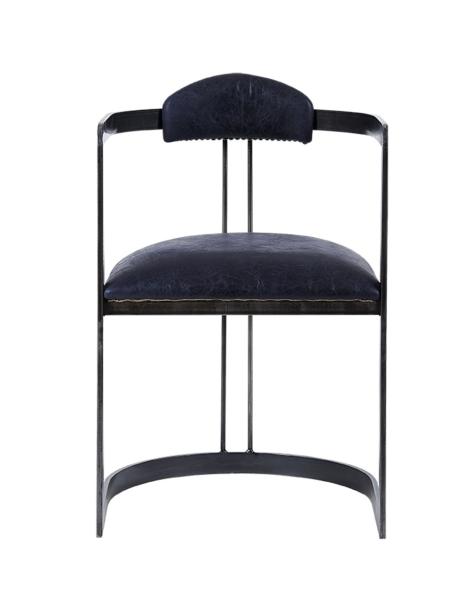 Single Genuine Leather Dining Room Chairs Metal Frame Home / Hotel Furniture