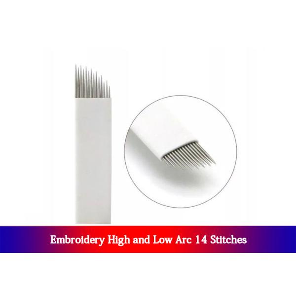 Aguja alta-baja de la ceja de la niebla del arco del maquillaje de la ceja del tatuaje del perno semi permanente disponible de la aguja 14 no tóxica, fácil colorear