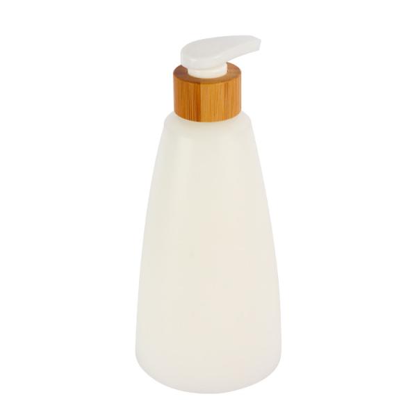 200ml 300ml 500ml 7oz 10oz 16oz Refillable Conical HDPE Lotion Bottle With Natural Bamboo