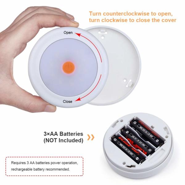 4.5VDC Battery Powered Led Wardrobe Lights 0.5W Remote Controlled Puck Lights