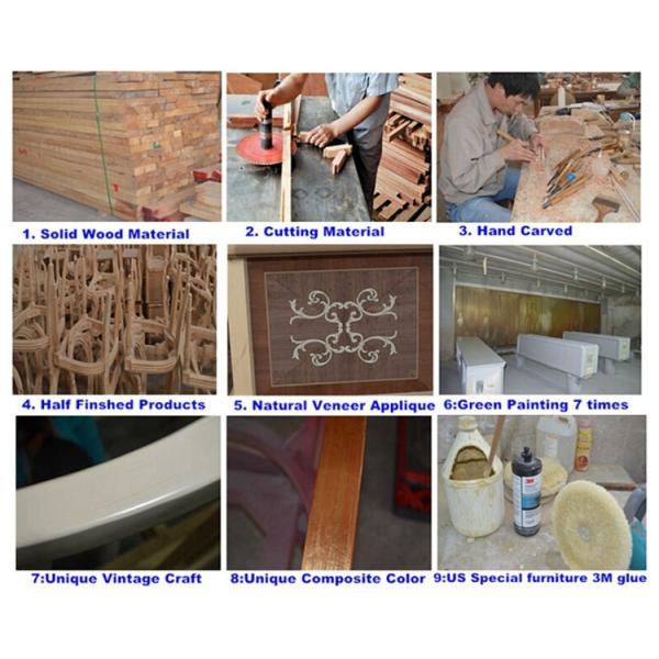 Vintage Empire Style Solid Wood Bookcase With Glass Doors TJ-029