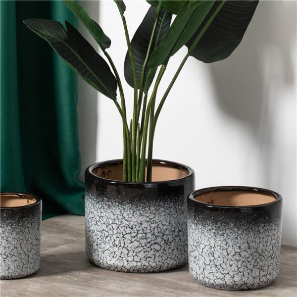 High quality custom cylinder succulent cactus pot indoor outdoor macetas ceramic planting plant pots for balcony