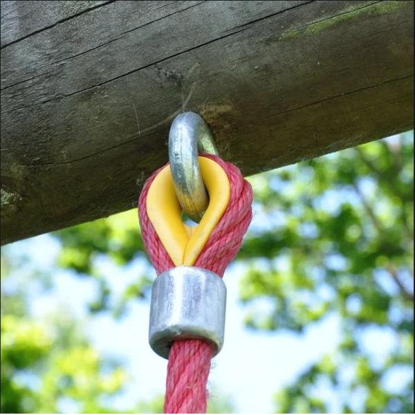 Open Nylon Rope Thimbles Black Playground Equipment Spares