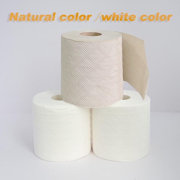 Soft Tissue 4 Ply Eco-friendly Bamboo Pulp Toilet Paper Roll with High Absorption and Durability