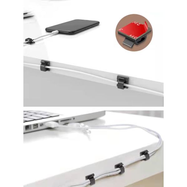Durable Cord Clamp Holder Cable Clip Adhesive Square Convenient