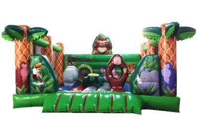 Salto de floresta inflável em formato quadrado PVC inflável inflável linda impressão casa de chácara inflável para venda