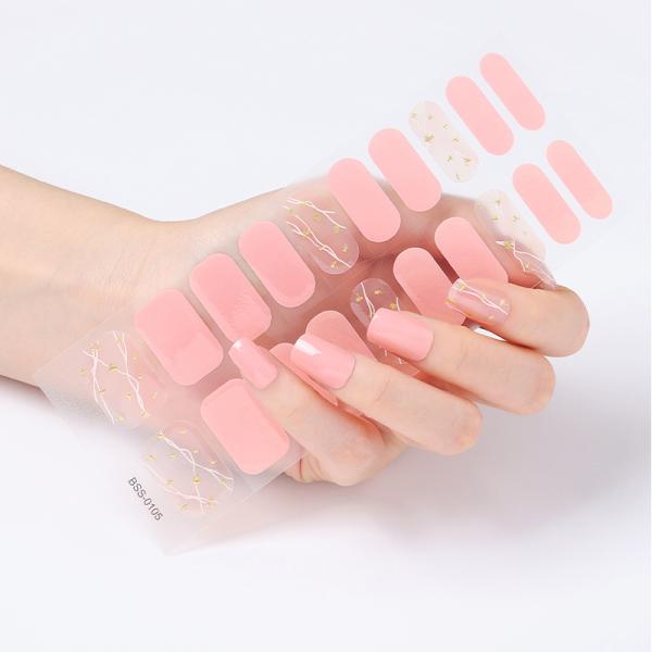 Competitive Price Pink Marble Nail Polish Strips Nail Stickers Custom Make Bling Hot Girl Nail Decal Manufacturer From China