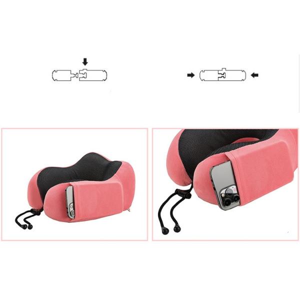 Portable Mobile Phone Storage U-Neck Pillow Customized Plush Memory Foam for Travel