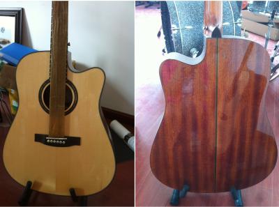 41inch OEM  High-end whole solidwood vintage cutaway electric acoustic guitar/western guitar steel string sale-TP-AG80