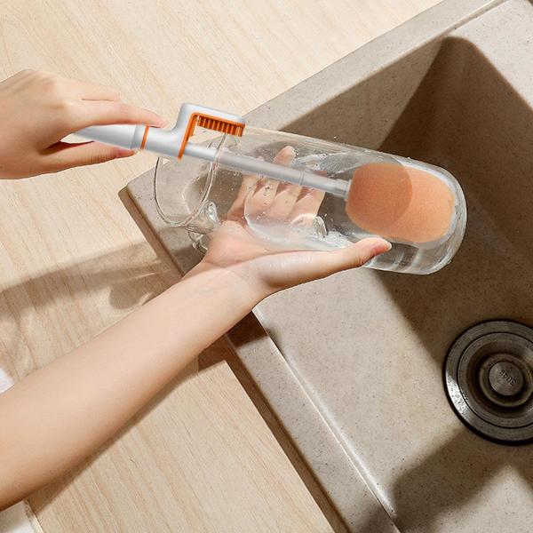 Versatile Silicone Bottle Cleaning Brush 360 Degree Glass Cup Washing Kitchen Cleaning Tool Set
