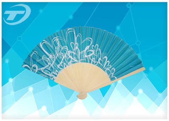 fã de dobramento de bambu relativo à promoção de 21cm com os fãs à mão do papel de papel ou de seda