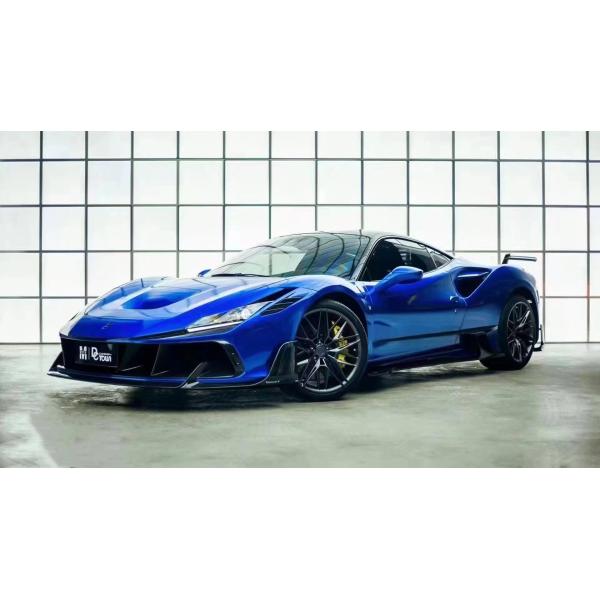 Blue F8 Ferrari Body Kit F8 MSY Style Front Bumper Lip Body Kit Spoiler Side Skirts