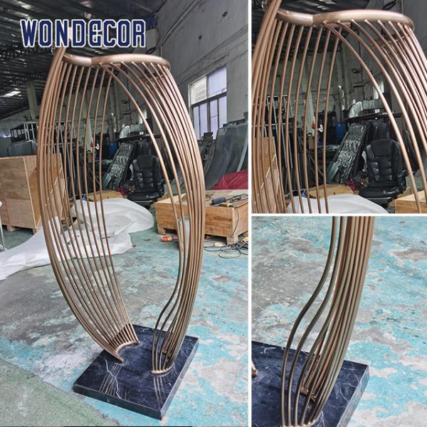 large-scale abstract outdoor square geometric metal art spiral circular tube stainless steel sculpture