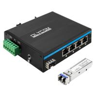 Mini 5 puertos Gigabit Industrial Fiber Switch SFP Uplink Sin administrar Din Rail Tipo DC12V