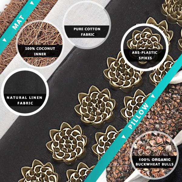 Muscle Relaxation Massage Acupressure Mat , ABS PP Acupressure Mat Set