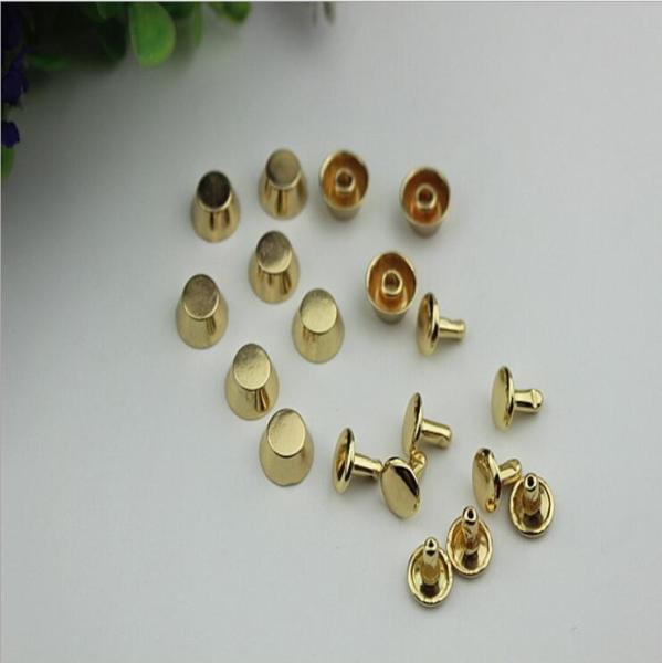 Fashion accessory plain gold color 8 mm round metal decorative rivets for handbags