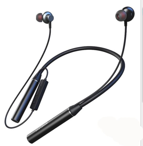 Pluggable Memory Card Halter Magnetic Stereo Neckband Bluetooth Headphones Retractable