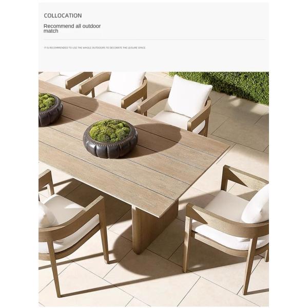 Outdoor Teak Dining Teakwood Patio Table And Chairs Anti Corrosion Anti Cracking